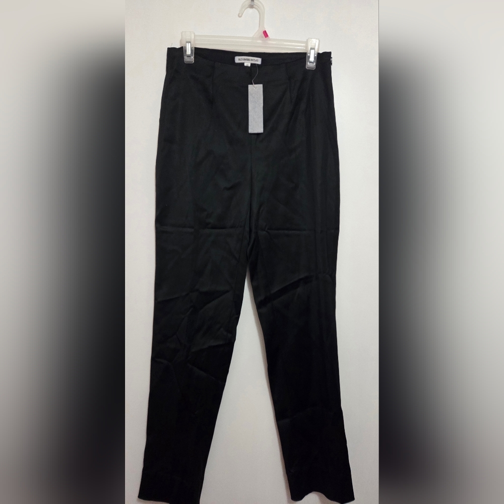 Alexadra Rosati Women's Black Satiny Pants Size 10 NWT - Picture 2 of 10